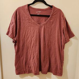 Universal Thread (Target) - Short Sleeve V-Neck T-Shirt - Burgundy - 2X